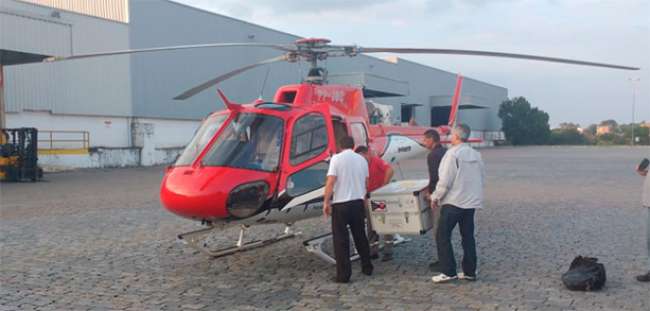Eadi Taubaté embarca carga especial em helicóptero