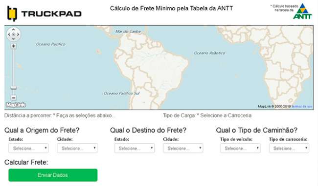 TruckPad lança ferramenta para cálculo de frete mínimo