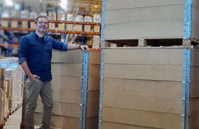 Andreani dobra capacidade logística com utilização de colar-pallets