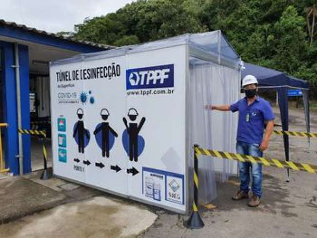 Terminal Portuário Ponta do Félix instala cabine de desinfecção