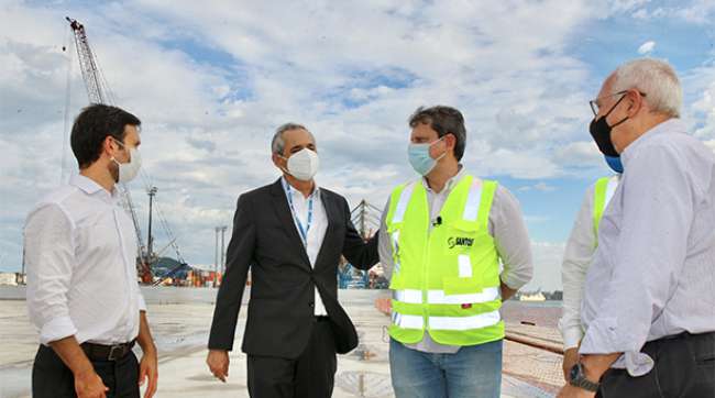 Santos Brasil inaugura obra de extensão e aprofundamento do cais do Tecon Santos