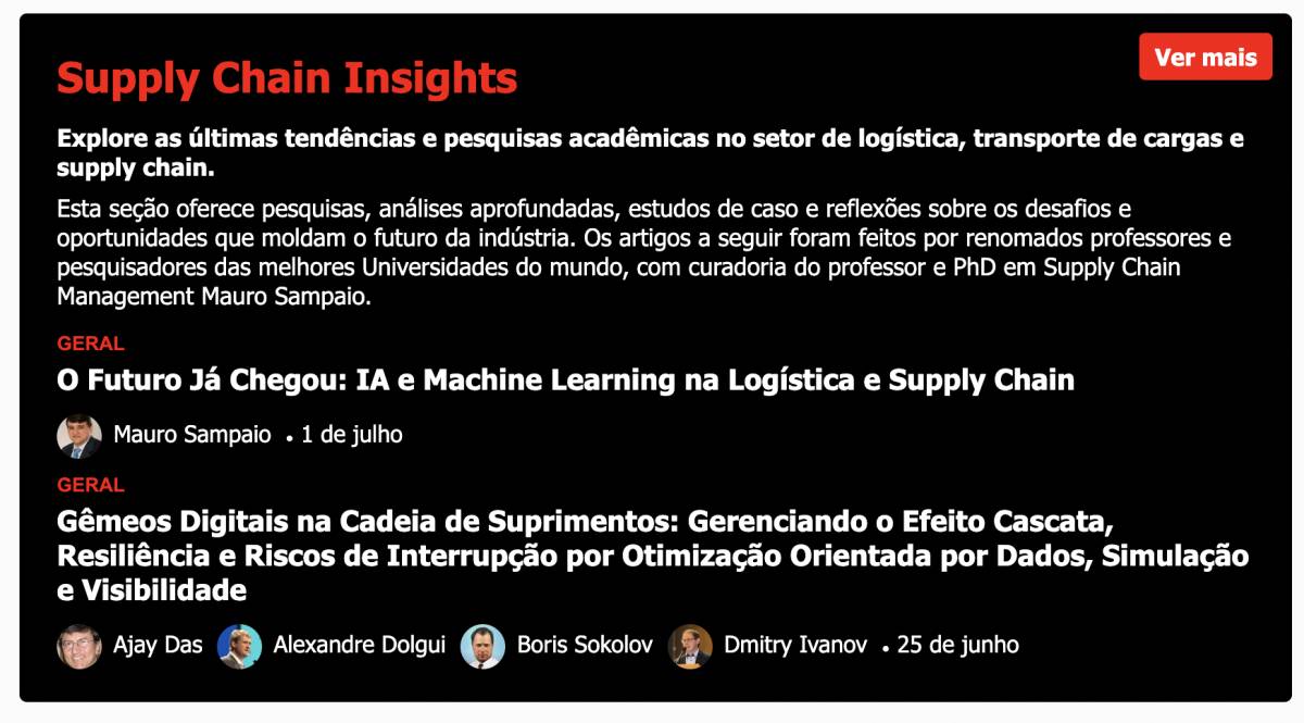 Tecnologística apresenta Supply Chain Insights, nova seção de artigos ...