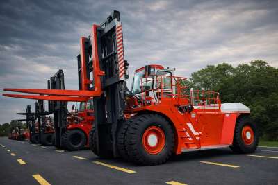 Heli traz empilhadeira de 70 toneladas ao Brasil para atender portos e indústrias