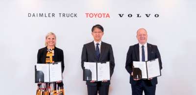 Daimler Truck, Volvo e Toyota avançam em parceria para células de combustível em veículos pesados
