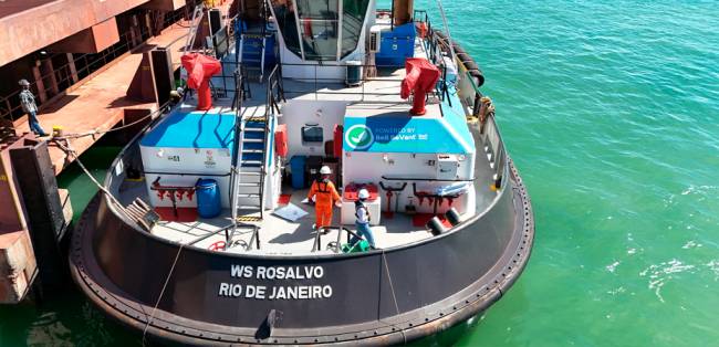 Parceria testa biocombustível em rebocador no Porto do Açu com potencial de reduzir até 99% das emissões