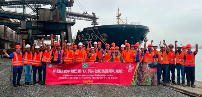 COFCO International embarca 69 mil toneladas de sorgo brasileiro para a China