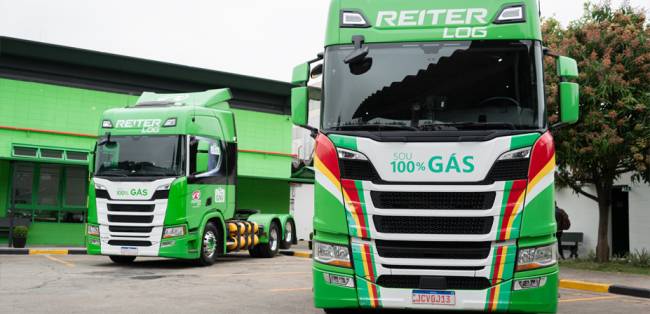 Scania vende 220 caminhões movidos a gás e biometano para a Reiter Log